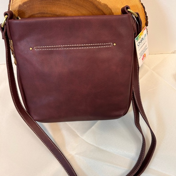 New CHALA Laser Cut Crossbody Bag Adjustable Strap Plum Purple faux‎ leather - Picture 5 of 13